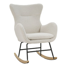Load image into Gallery viewer, Comfy Sherpa Upholstered Rocking Accent Chair with High Backrest and Armrests
