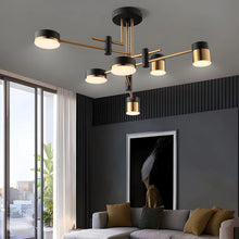 Load image into Gallery viewer, Lightsin Minimalist Gold and Black Ceiling Light Lightsin 6-Light 
