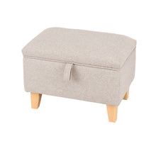 Load image into Gallery viewer, Linen Upholstered Storage Ottoman Footstool
