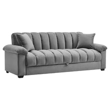 Load image into Gallery viewer, Grey Channel Sleeper Sofa Bed - 212 x 89cm
