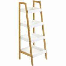 Load image into Gallery viewer, Nordic Freestanding Wooden 4-Tier Ladder Shelf Storage Organizer
