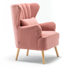 Load image into Gallery viewer, Contemporary Curved Back Single Armchair with Lumbar Pillow and Footstool
