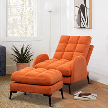 Load image into Gallery viewer, Upholstered Adjustable Backrest Velvet Sleeper Recliner Come with Ottoman Recliners Living and Home 
