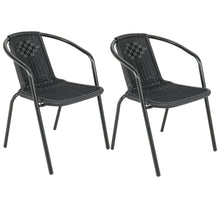 Load image into Gallery viewer, Garden Ripple Round Table With Umbrella Hole Or 2/4/6 Stacking Chairs Garden Dining Sets Living and Home Only 2Pcs Black Chairs 
