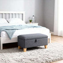 Load image into Gallery viewer, Linen Upholstered Storage Ottoman Footstool
