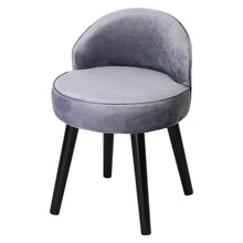 Load image into Gallery viewer, Modern Velvet Dressing Table Stool with Solid Wood Legs
