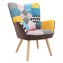 Load image into Gallery viewer, Tufted Button Linen Armchair with Wooden Legs
