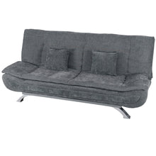 Load image into Gallery viewer, Grey Linen Fabric 2-Seat Convertible Sofa Bed with Pillows
