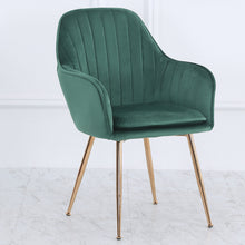 Load image into Gallery viewer, 2Pcs Modern Velvet Upholstered Dining Chairs with Polished Gold Legs
