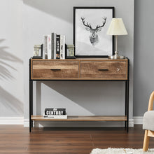 Load image into Gallery viewer, 2 Drawers 2 Shelfs Industrial Console Table Entryway Sofa Table Hallway Table Accent Tables Living and Home 
