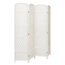Load image into Gallery viewer, 4/6 White Wooden Panels Folding Room Divider Partition Slat Privacy Screen Living Room Divider Living and Home 
