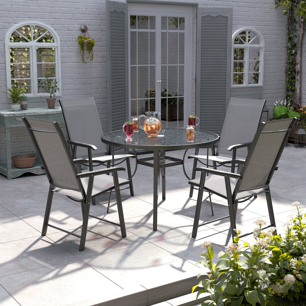 Tempered Glass Outdoor Coffee Table and Chairs Set, LG0536LG0542