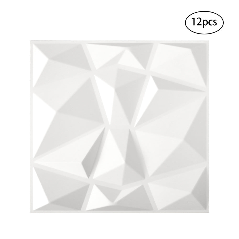 Livingandhome 12 Pack Decorative PVC 3D Diamond Wall Panels, SW0472