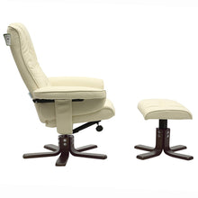 Load image into Gallery viewer, PU Leather Swivel Reclining Armchair with Footstool Lounge Chair and Footstool Living and Home 
