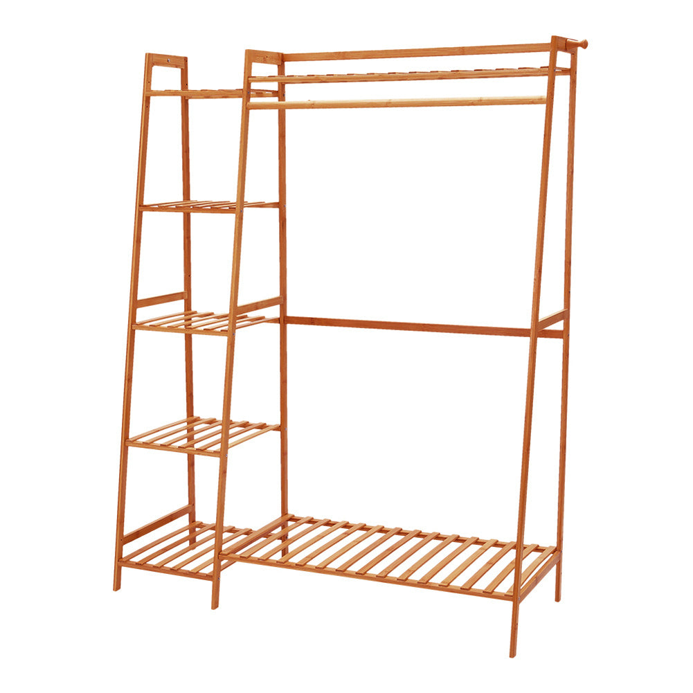 Lifeideas Bamboo Bedroom Garment Clothes Rack Brown 130cm, SW0722