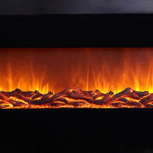 Load image into Gallery viewer, Black 50 Inch Wall Mounted Electric Fire with Log 1800W Electric Fireplace Wall Mounted Fireplaces Living and Home 
