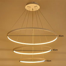Load image into Gallery viewer, Modern Led Pendant 3 Acrylic Ring Chandelier Pendant Living and Home Dimmable Warm Glow 
