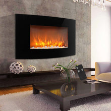 Load image into Gallery viewer, 35 Inch Curved Screen Electric Fireplace Realistic 1800W Fire Effect Heater Wall Mounted Fireplaces Living and Home 
