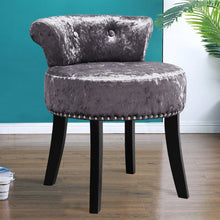 Load image into Gallery viewer, FootStool for Dressing Table Velvet Fabric Wood Grey/Purple Dressing Table Stool Living and Home 
