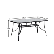 Load image into Gallery viewer, Outdoor Rectangular Dining Table with Umbrella Hole for Garden and Patio Garden Dining Table Living and Home 
