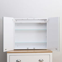 Load image into Gallery viewer, Double Door LED Bathroom Mirror Cabinet with Bluetooth Bathroom Mirror Cabinets Living and Home 
