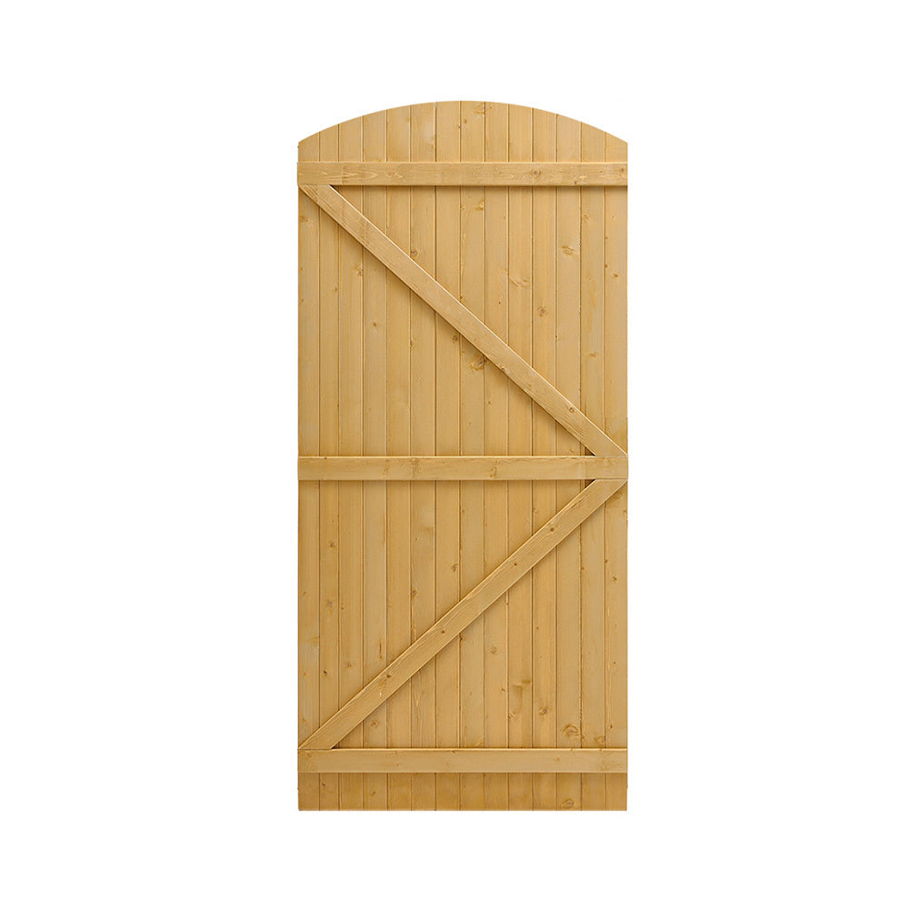 Livingandhome Semi Braced Arch Top Strong Wooden Garden Gate, LG1213