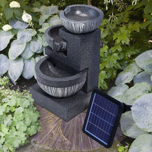 Load image into Gallery viewer, Outdoor Water Fountain Rockery Decoration 3 Tier Bowls Solar Powered, AI0983

