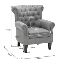 Load image into Gallery viewer, Linen Wingback Scroll Armchair Wingback Chairs Living and Home 
