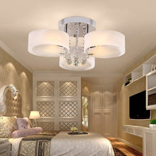 Load image into Gallery viewer, Ceiling Light Semi-Flush Mount , Cylindrical Acrylic Lampshades, Crystal Drops Ceiling Light Living and Home 3 cylindrical shades 
