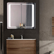 Load image into Gallery viewer, LED Rectangle Bathroom Wall Mounted Double-Door Mirror Cabinet Living and Home 
