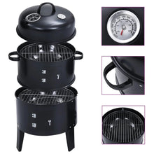 Load image into Gallery viewer, 3 in 1 BBQ Charcoal Grill 3 Tier Smoker
