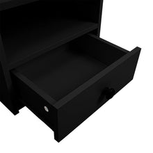 Load image into Gallery viewer, Minimalist Black Wooden Bedside Table with Drawers Cabinets Living and Home 
