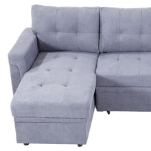 Load image into Gallery viewer, 3-Seater Upholstered Corner Sofa Bed with Storage
