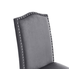 Load image into Gallery viewer, Set of 2 Grey Velvet High Back Dinning Chair
