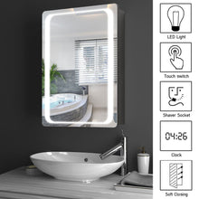 Load image into Gallery viewer, 27inch X 20inch LED Illuminated Mirror Cabinet with Sensor Switch
