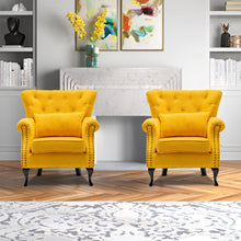 Load image into Gallery viewer, Linen Upholstery Wingback Chair With Cushion Wingback Chairs Living and Home 

