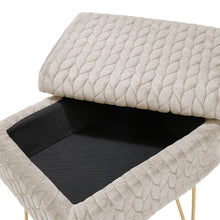 Load image into Gallery viewer, Rectangle Upholstered Storage Ottoman Vanity Stool
