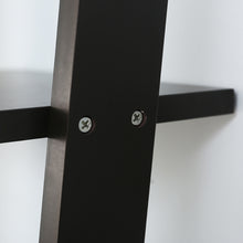 Load image into Gallery viewer, 4-Tier Wooden Wall Ladder Shelf Black
