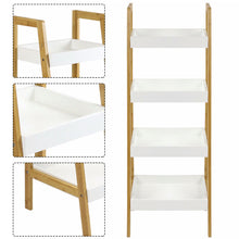 Load image into Gallery viewer, Nordic Freestanding Wooden 4-Tier Ladder Shelf Storage Organizer
