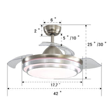 Load image into Gallery viewer, 42inch Retractable Ceiling Fan Light Lamp W/Remote Control Ceiling Light Living and Home 
