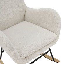 Load image into Gallery viewer, Comfy Sherpa Upholstered Rocking Accent Chair with High Backrest and Armrests
