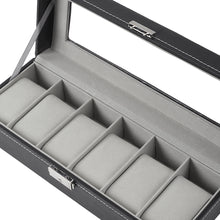 Load image into Gallery viewer, Elegant Faux Leather Watch Display Case with 6 Slots
