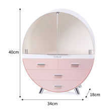 Load image into Gallery viewer, Dustproof Round Cosmetic Storage Box Desktop Organzier
