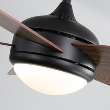 Load image into Gallery viewer, Wooden Blades Ceiling Fan with LED Lamp Light Dimmable &amp; Remote 52Inch Ceiling Light Living and Home 
