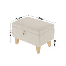 Load image into Gallery viewer, Linen Upholstered Storage Ottoman Footstool
