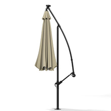 Load image into Gallery viewer, Outdoor 32 LED Lighted Patio Umbrella with Crank Lift System with Base
