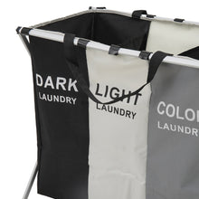 Load image into Gallery viewer, 3-Section Foldable Laundry Basket with Aluminum Frame
