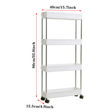 Load image into Gallery viewer, Slim Standing 4-Tier Corner Storage Rack Shelf Plastic for Kitchen Bathroom
