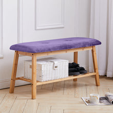 Load image into Gallery viewer, Shoe Bench Bamboo 2 Tier with Shoe Storage Rack Bench Living and Home 
