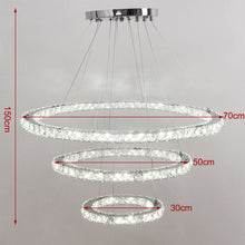 Load image into Gallery viewer, Pendant White LED Crystal Chandelier 2/3 Ring Design Ceiling Light Lighting Lamp-Non-Dimmable Pendant Living and Home 
